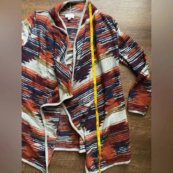 LUCKY brand open cardigan sweater car coat Aztec Southwest style sz XS boho chic - Picture 10 of 16